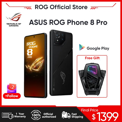 ASUS ROG Phone 8 Pro 5G Smartphone | Snapdragon 8 Gen 3, 6.78" 165Hz AMOLED Display, 50MP Camera, 5500mAh, 65W Fast Charging | tonyfinger store