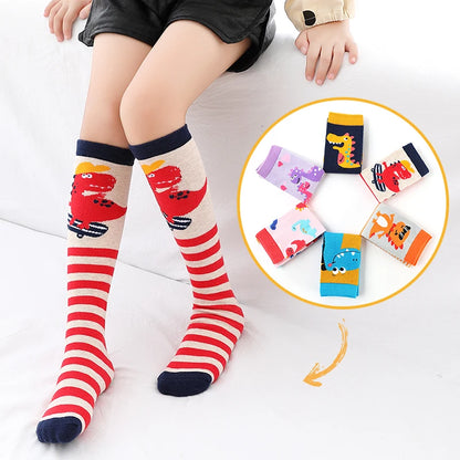 Cute Cartoon Kids’ Cotton Knee-High Animal Socks | Warm & Cozy