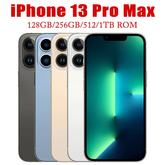 Buy Original Apple iPhone 13 Pro Max 128GB/256GB/512GB/1TB Unlocked | 5G Smartphone with Face ID, OLED Display, and Fast Charging | tonyfinger store