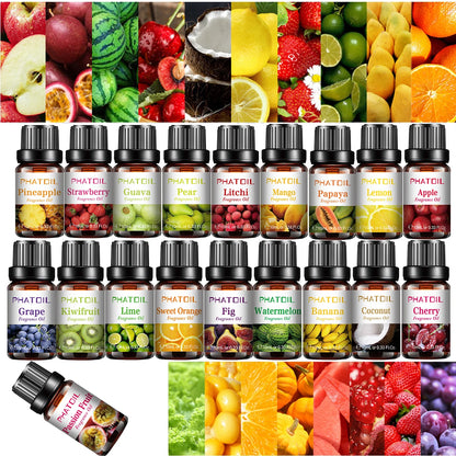 Buy 8 Get 2 Free 10ml Passion Fruit Fragrance Oil Diffuser Strawberry Mango Watermelon Coconut Flavoring Oil for Spa Soap Making