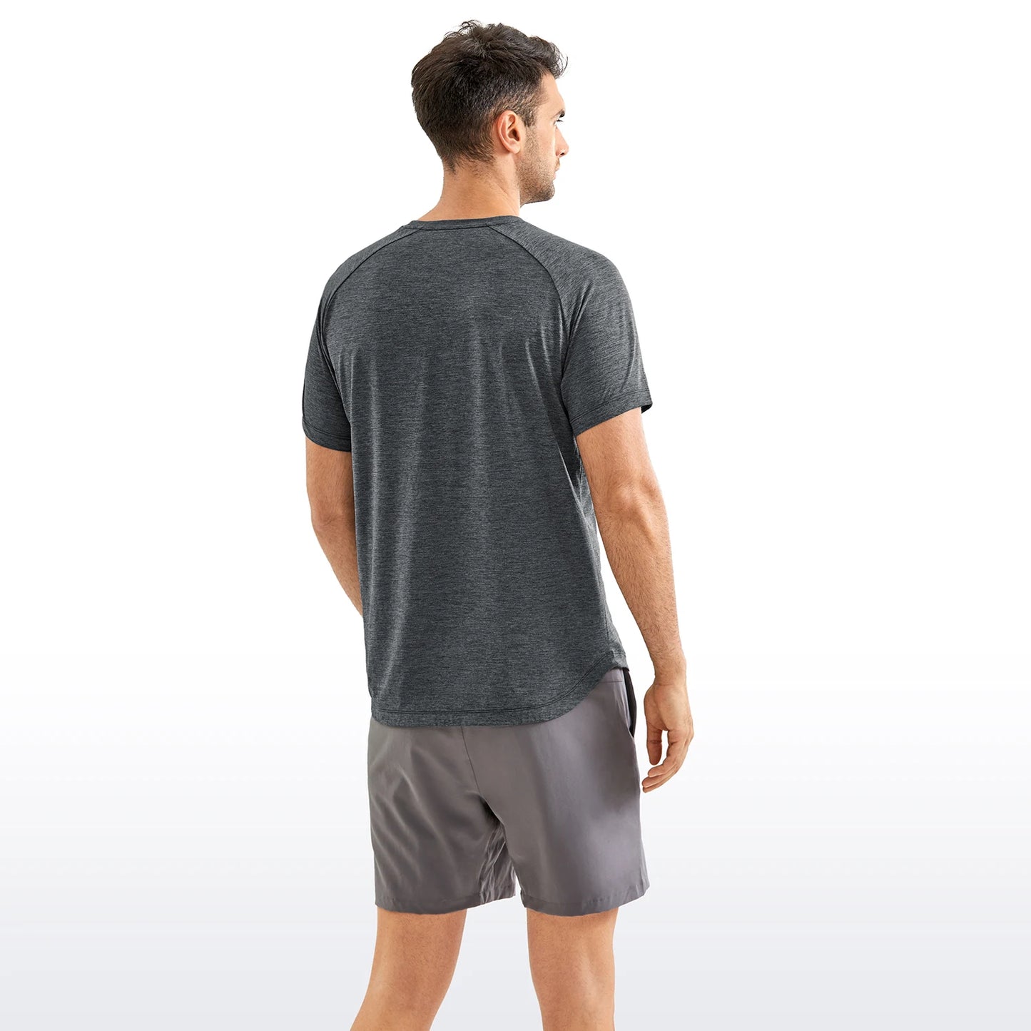 CRZ YOGAMen's Lightweight Short Sleeve T-Shirt Quick Dry Workout Running Athletic Tee Shirt Tops