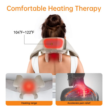 Mebak N1 Massager For Neck and Cervical Shoulder With Heating Massage Pillow for Back Legs Waist Muscle Kneading Massage Shawl