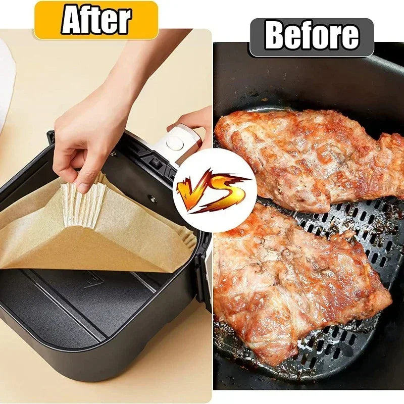 50PCS Disposable Air Fryer Paper Liner Non-Stick Special Baking Paper Tray for Microwave Ovens Oil-proof Mat Baking Accessories