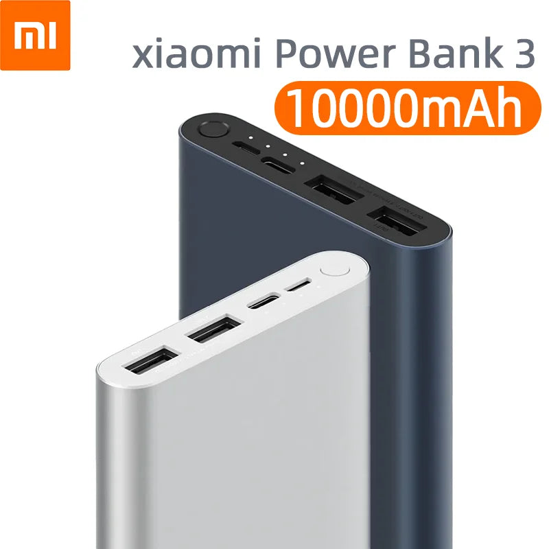 Xiaomi Power Bank 3 10000mAh 18W QC3.0 USB Type C 2-Way Portable External Battery Charging Power Banks xiaomi 11 12 13