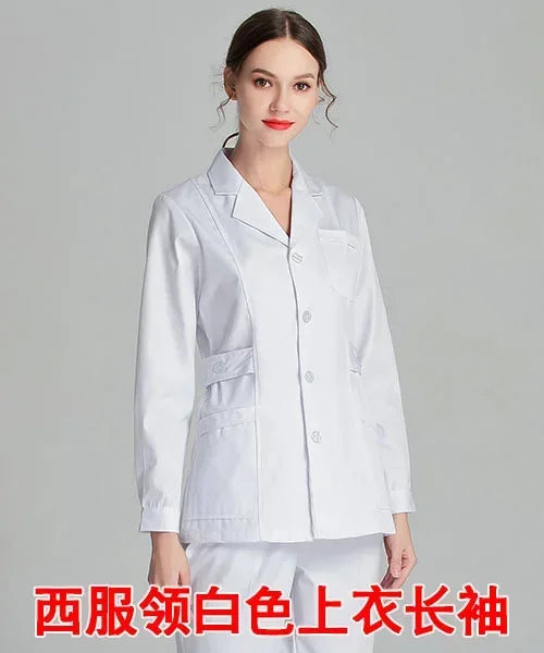 2024 Blue Long Sleeve Scrubs Top | Nurse Uniforms & Lab Coat for Women | Medical & Beauty Salon Workwear | tonyfinger store