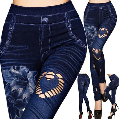 High-Waist Skinny Jeggings for Women - Plus Size Fitness Leggings