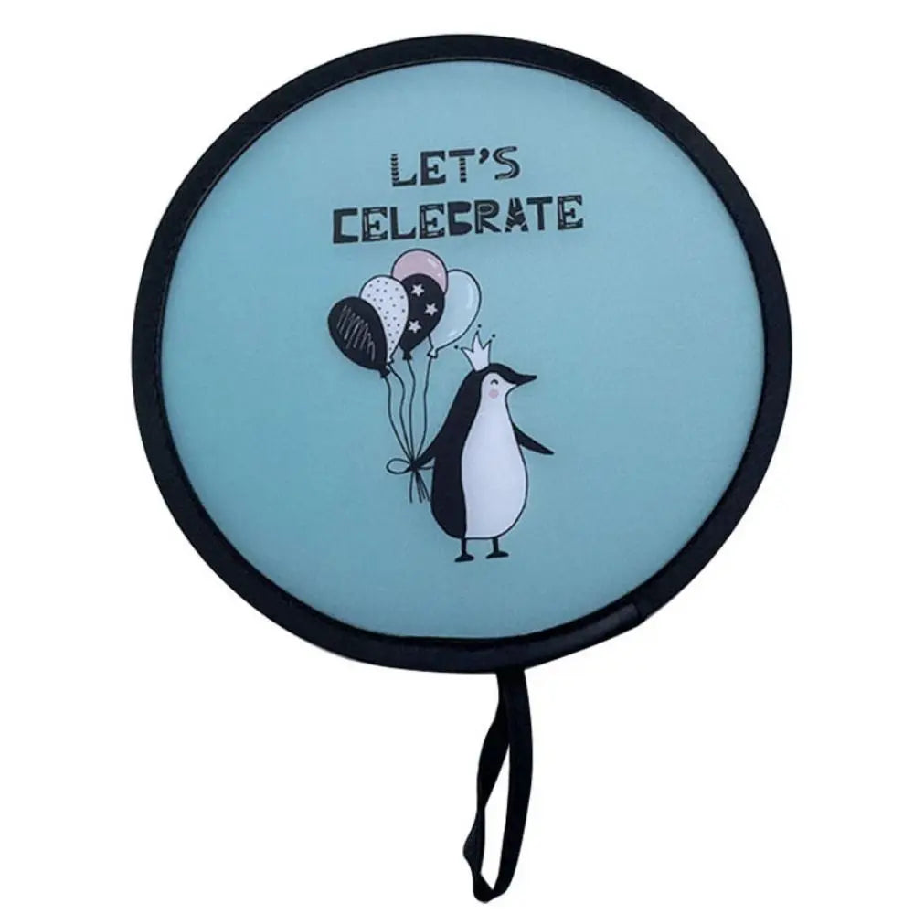 Mini Cartoon Pocket Fan | Collapsible Round Flying Disk for Kids