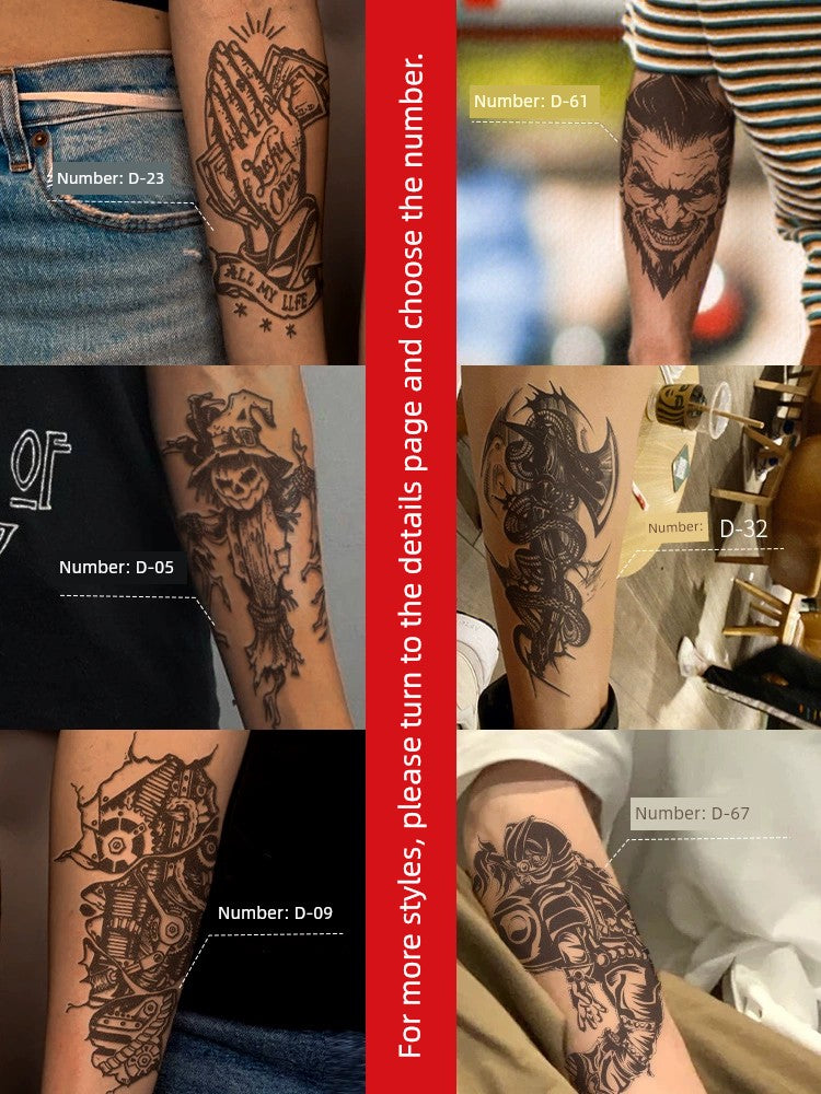 Juice Herbal Tattoo Sticker Waterproof Men's Long-Lasting Arm Can't Be Washed off Non-Reflective Women's Semi-Permanent Ins Style Flower Arm Paper