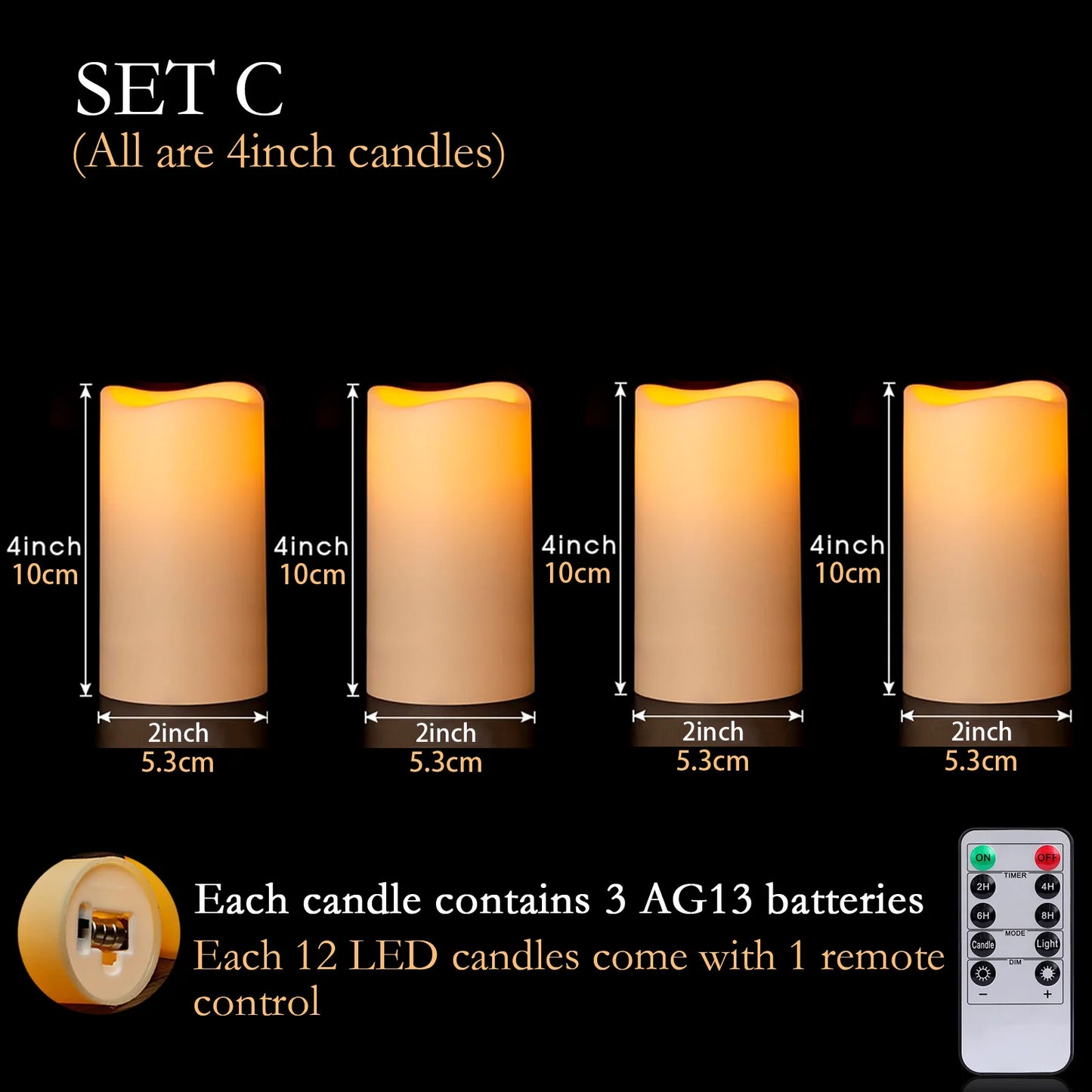 12-96Pcs Flameless LED Candles with Remote | Real Wax Pillar Battery Candles | Wedding & Fireplace Decor | tonyfinger store