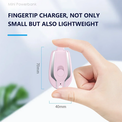 1500mAh Mini Portable Keychain Charger | Ultra-Compact Emergency Backup Power Bank with Type-C | tonyfinger store