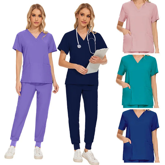 Wholesale Women Wear Scrub Suits Hospital Doctor Working Uniform Medical Surgical Multicolor Unisex Uniform Nurse Accessories