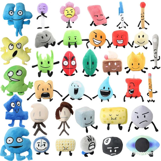 37 Style Battle for Dream Island Plush Toy BFDI Leafy Firey Flower Waterdrop Four X Cake Lollipop Stuffed Doll Kid Birthday Gift