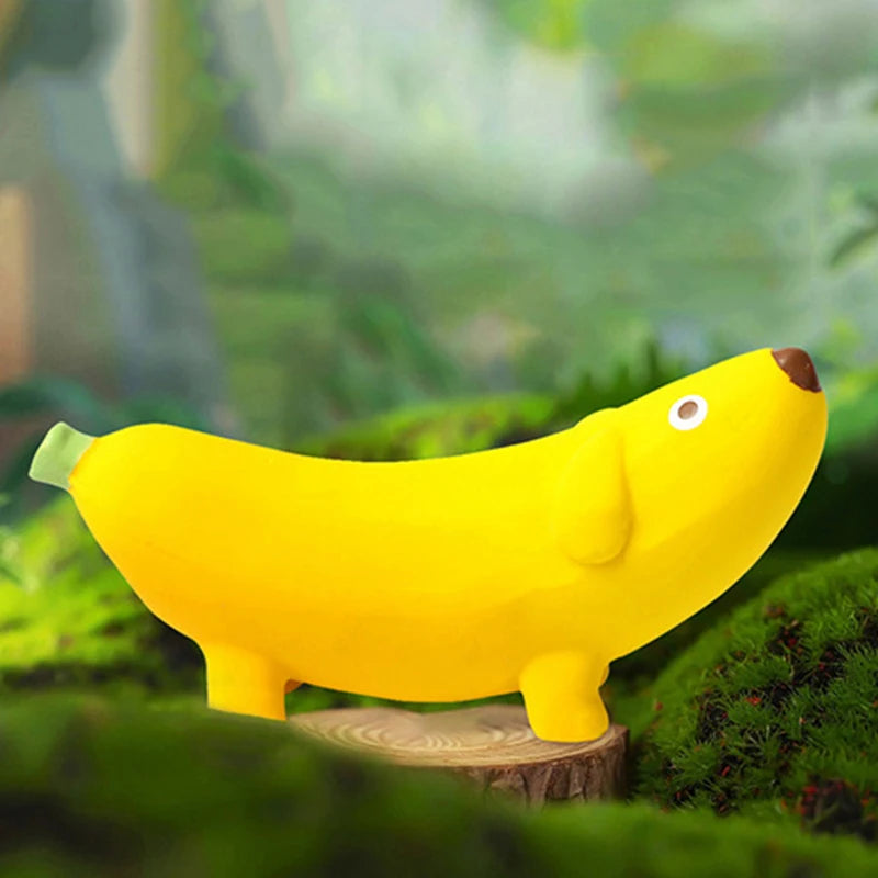 Banana Squeaky Dog Toy: Bite-Resistant & Interactive