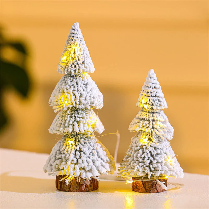 light flock cedar tree realistic tabletop pine tree diy christmas