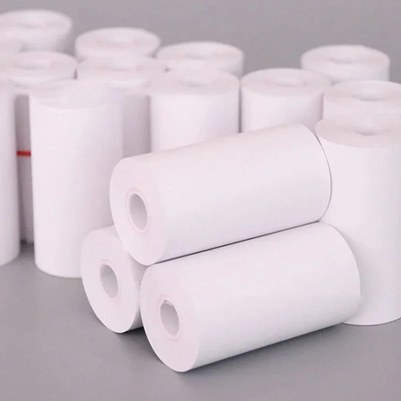 58mm Mini Thermal Printer Paper Rolls | White DIY Sticker Labels | Self-Adhesive Receipt & Bill Paper