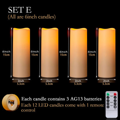 12-96Pcs Flameless LED Candles with Remote | Real Wax Pillar Battery Candles | Wedding & Fireplace Decor | tonyfinger store