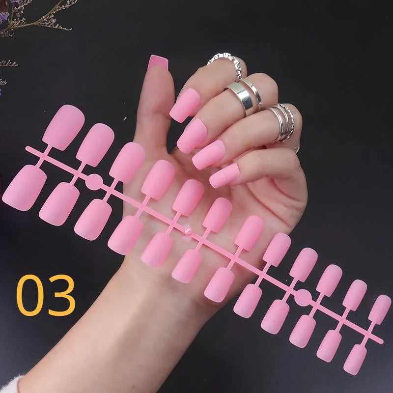 1PCS Matte False Nails | Square Head Press-On Nails | Frosted Full Cover Detachable Artificial Fingernails | Ballerina Style | No Glue | tonyfinger store