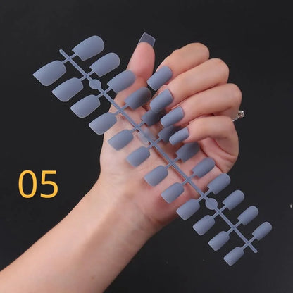 1PCS Matte False Nails | Square Head Press-On Nails | Frosted Full Cover Detachable Artificial Fingernails | Ballerina Style | No Glue | tonyfinger store