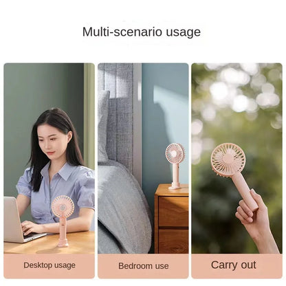 USB Rechargeable Mini Fan Portable Hand Fan Outdoor Air Cooler Table Fan Office Mute Charging Handheld Fan Ventilador