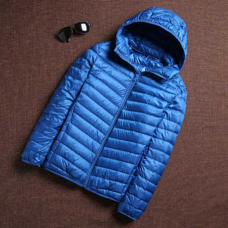 6-Color Men’s Korean Fashion Hooded Puffer Jacket - Ultra Light, Packable, Water & Wind-Resistant