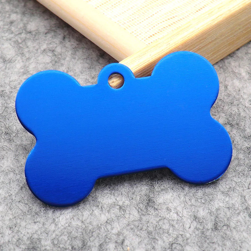 Wholesale 20Pcs Classic Bone Dog ID Tag Pet Tags Custom Anti-Lost Personalized Name Plate Cat Collar Pet Pendant Necklace Chain