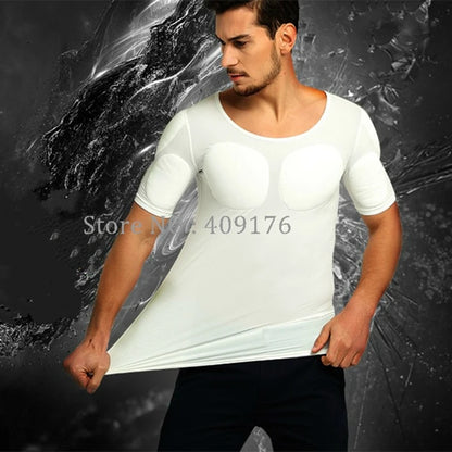 Cos Muscle Undershirt Body Building Pecs Strong Chest Tops Padded Shaper Soft Enhancers Underwear