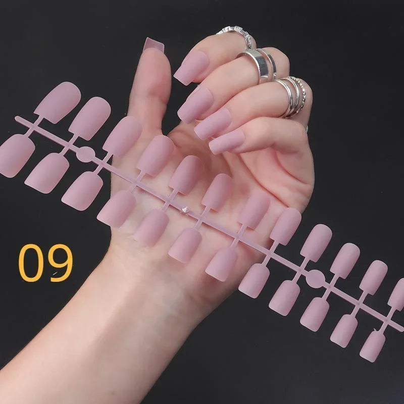 1PCS Matte False Nails | Square Head Press-On Nails | Frosted Full Cover Detachable Artificial Fingernails | Ballerina Style | No Glue | tonyfinger store