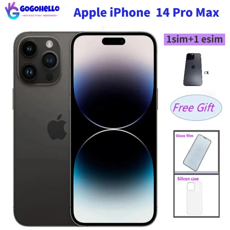  Original Apple iPhone 14 Pro Max 256GB 6GB RAM Single SIM 6.7" Retina OLED NFC Face ID A15 Bionic 95% New Unlocked Cell Phone - tonyfinger store