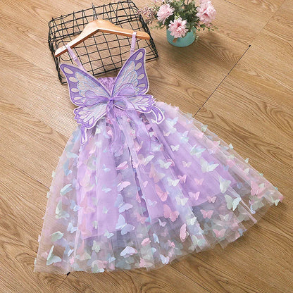 Baby Girls Summer Fairy Dress with Butterfly Wings