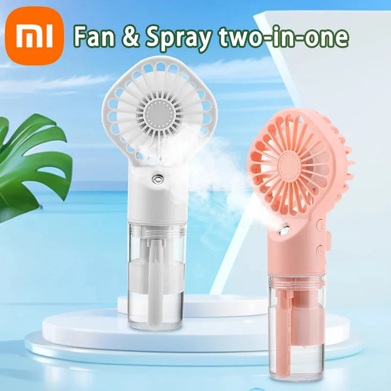 Xiaomi Portable Water Mist Fan USB Charging Handheld Mini Quiet Air Cooling Fan 4 Speed Humidification Spray Fan for Home Office