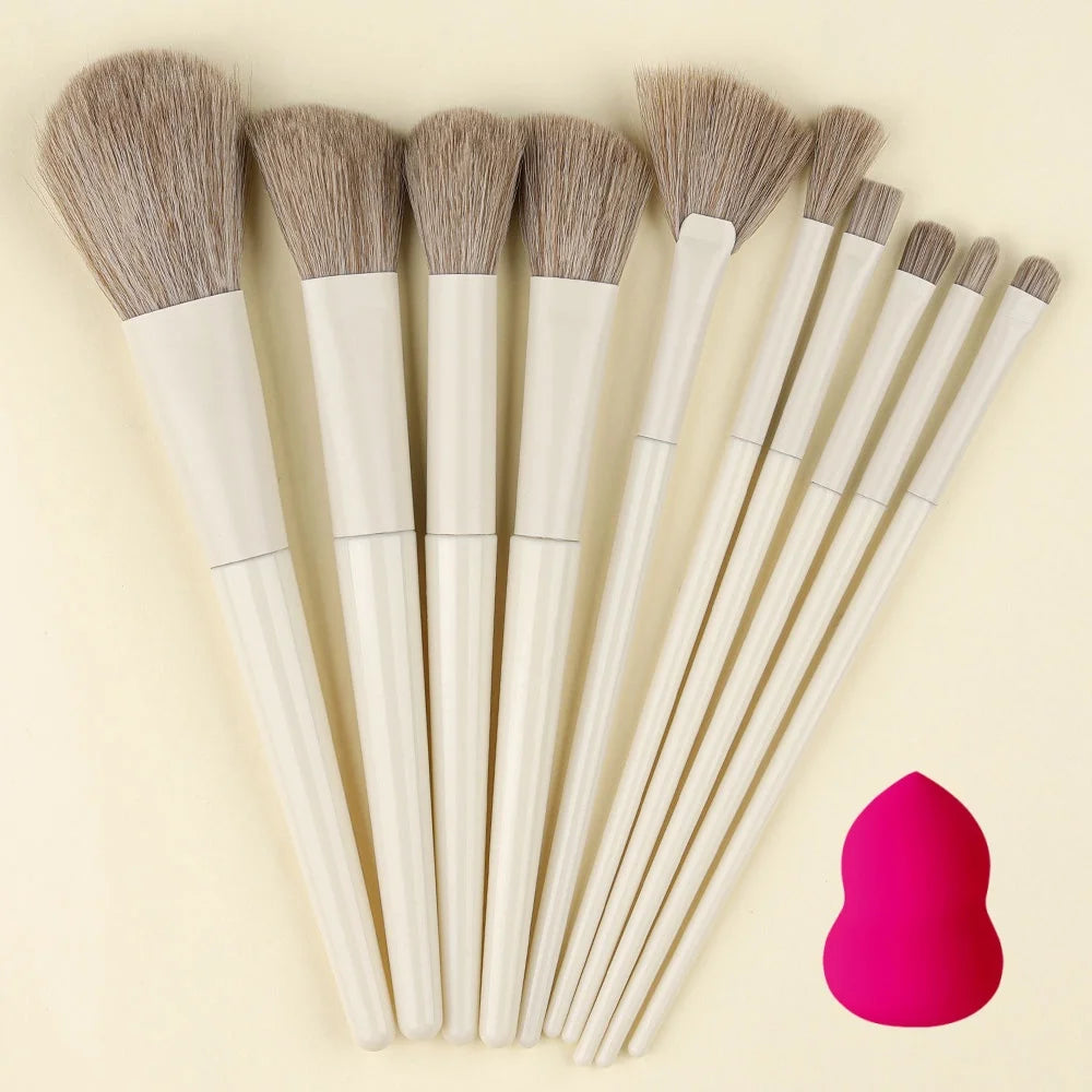 10/13PCS Fluffy Soft Makeup Brushes Set - Eye Shadow, Blush, Highlighter, Foundation & Contour | Tonyfinger Store