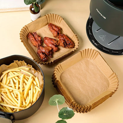 50/100pcs Air Fryer Paper Special Paper Food Grade Oil Absorbing Paper Barbecue Baking Silicone Oil Paper Non Stick Pot Pad