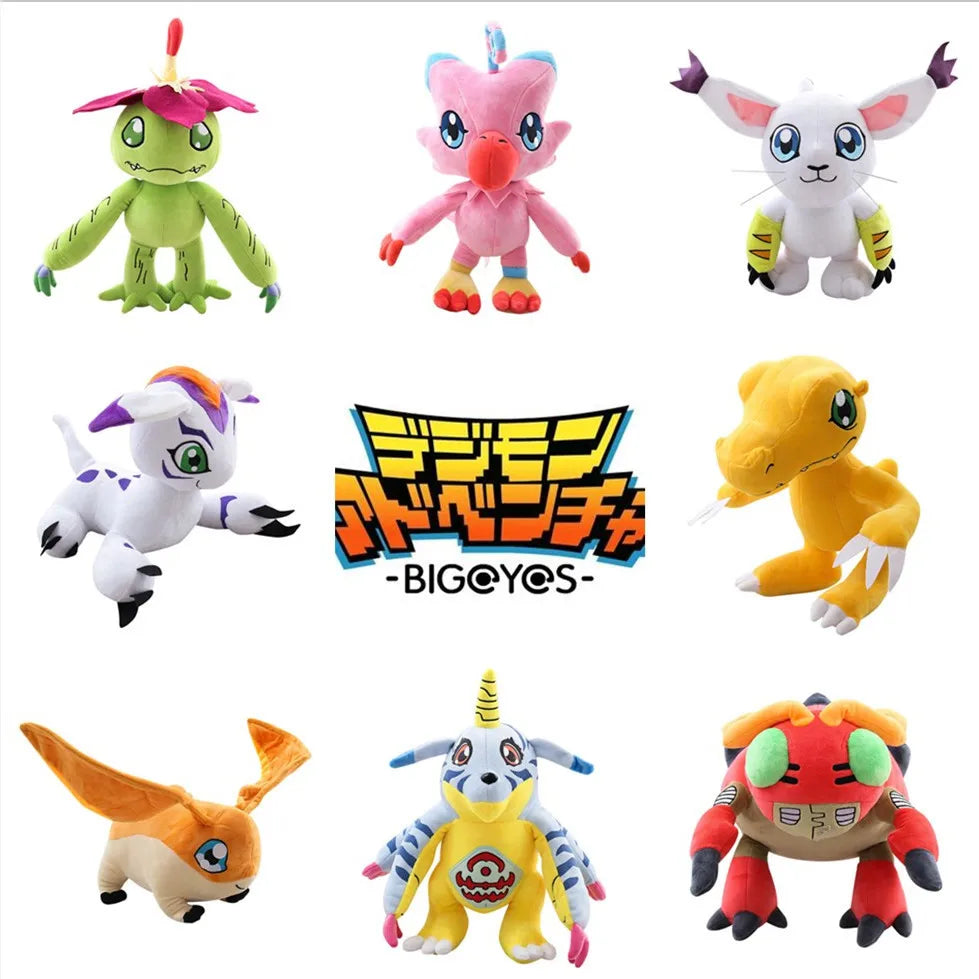 30cm Kawaii Digimon Plush Toys Stuffed Anime Agumon Gabumon Dilumon Bhikkhu Goma Beast Baloo Beetle Badamon Model Doll Kid Gifts