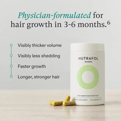 Nutrafol Women's Hair Growth Supplements, Ages 18-44, Clinically Proven for Visibly Thicker and Stronger Hair