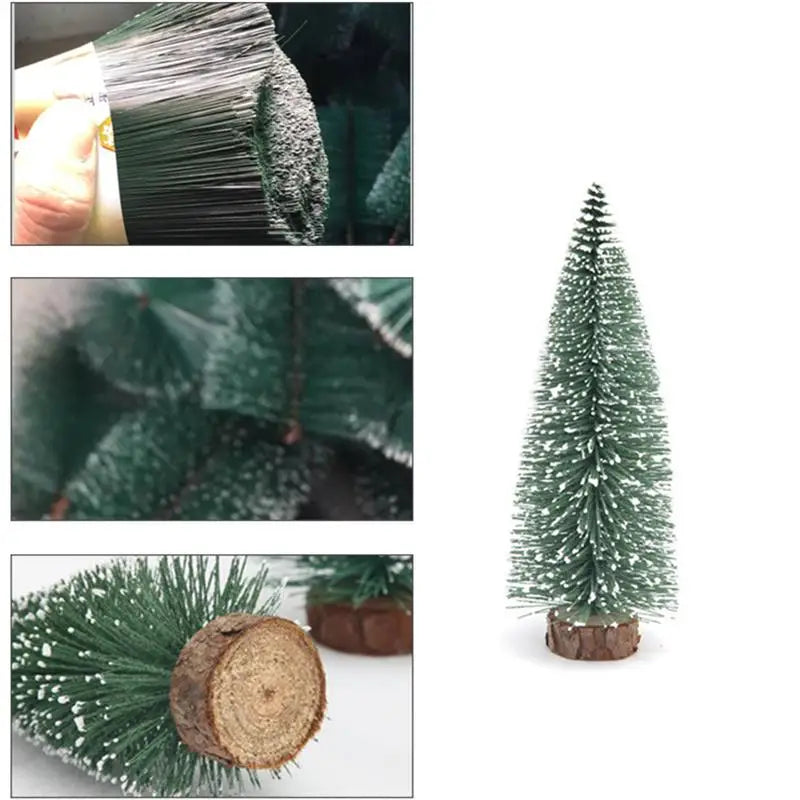 10pcs 15cm snow-covered mini christmas tree ornaments