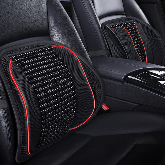 Car Seat Waist Cushion Office Chair Massage Back Lumbar Support Mesh Cushion Pad Black Mesh Back Lumbar Cushion for Car Driver