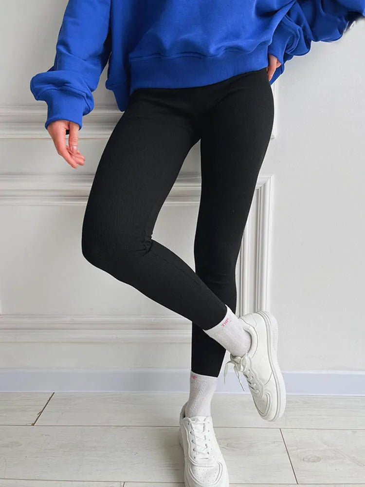 Women's Leggings with Fleece Thick Warm Velvet Cotton Tights Female Legging Pants Winter Skinny Grey Thermal Leggings for Women