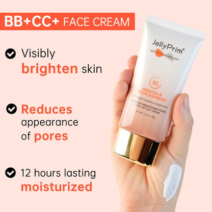 Jellyprim 8S Instant Whitening Face Cream Make-Up for Women for Dark Skin Lightening Cream Cosmetics Product Beauty Brighten 50G