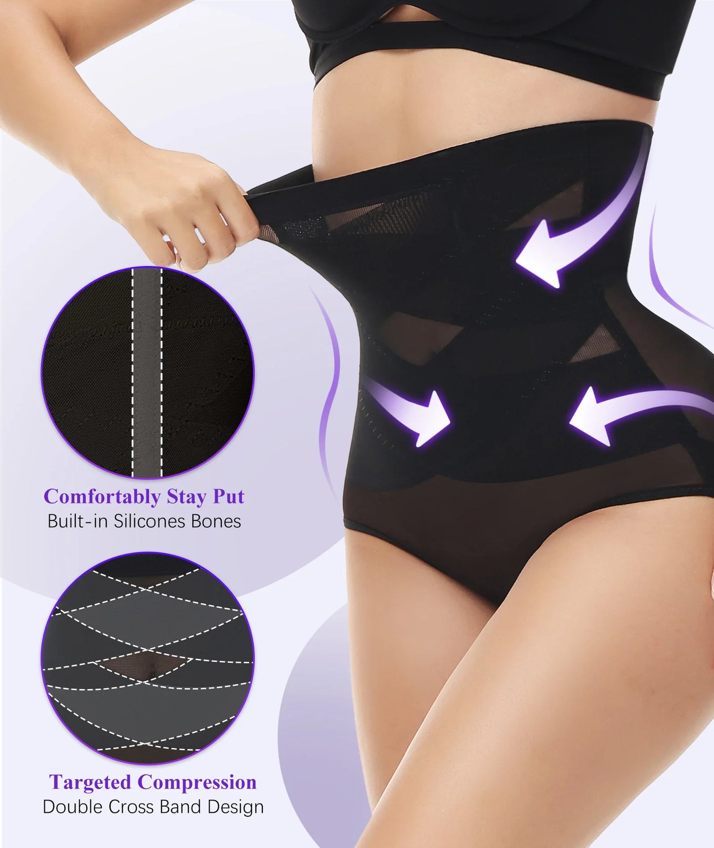 Shapewear for Women Tummy Control Panties Comfy Compression Body Shaper High Waisted Slimming Underwear Knicker with Butt Lifter