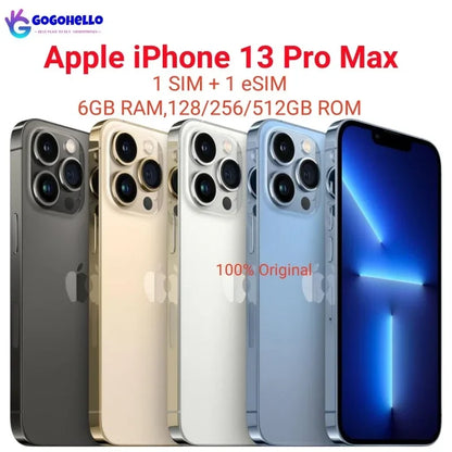 98% New Apple iPhone 13 Pro Max 128GB/256GB/512GB/1TB Unlocked, 6.7" OLED, A15 Bionic, 5G, Face ID - tonyfinger store