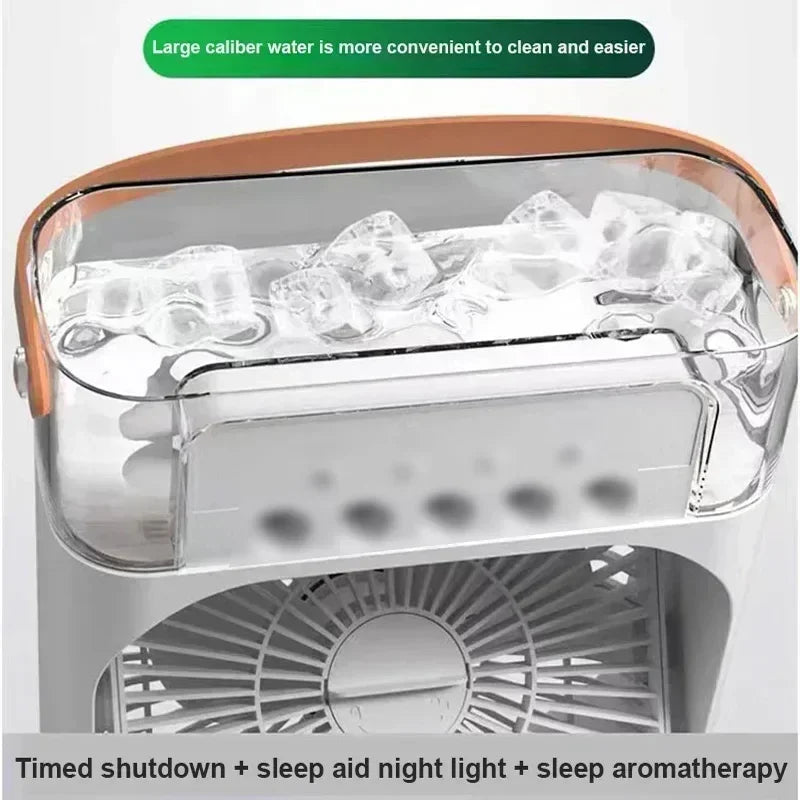 Xiaomi Portable Fan Air Conditioners USB Electric Fan Air Cooler LED Night Light Water Mist Fun 3 In 1 Air Humidifier For Home