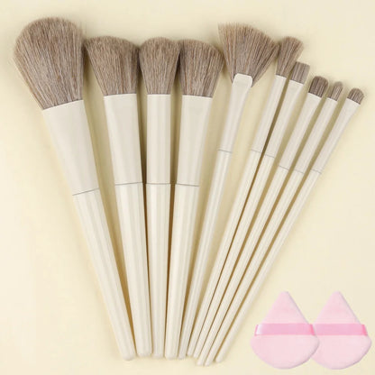 10/13PCS Fluffy Soft Makeup Brushes Set - Eye Shadow, Blush, Highlighter, Foundation & Contour | Tonyfinger Store