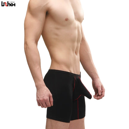 Breathable Anti-Wear Modal Men’s Running Boxer Briefs with JJ Bag Separation