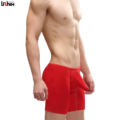 Breathable Anti-Wear Modal Men’s Running Boxer Briefs with JJ Bag Separation