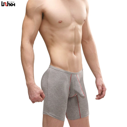 Breathable Anti-Wear Modal Men’s Running Boxer Briefs with JJ Bag Separation