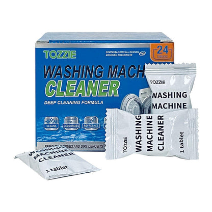 Tozzie Washing Machine Cleaner Tablets (24-Count Box) – Deep-Cleaning and Deodorizing Solution for Front and Top Load Washers, Septic-Safe and Eco-Friendly- {12 Boxes per carton}