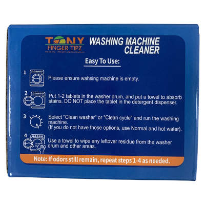 Tozzie Washing Machine Cleaner Tablets (24-Count Box) – Deep-Cleaning and Deodorizing Solution for Front and Top Load Washers, Septic-Safe and Eco-Friendly- {12 Boxes per carton}